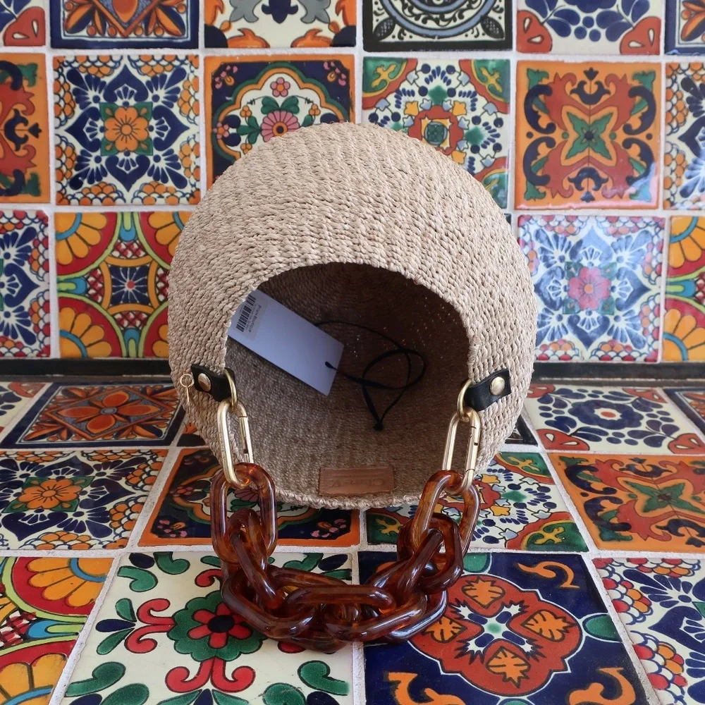 Clare V. Pot de Miel in Cream w/Tortoise Resin Top Handle - Picture 9 of 13